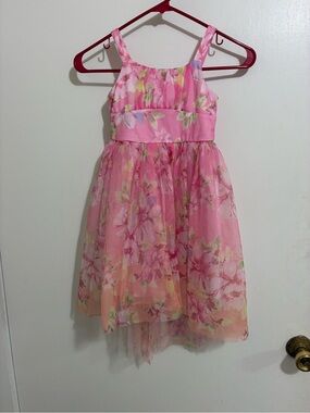 Zhenzi Pink Floral Tulle Dress for Girls